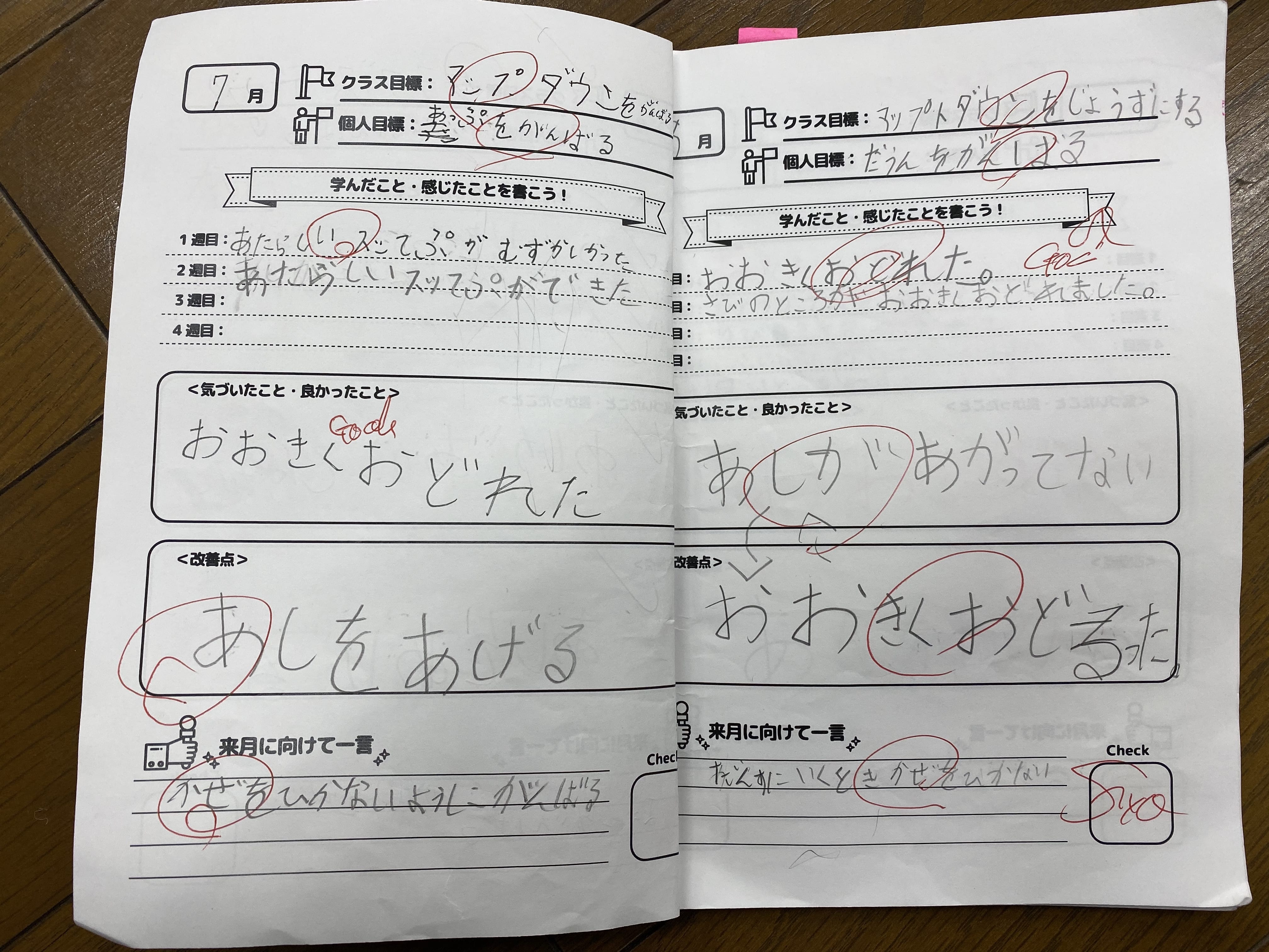 記録することは目標達成の近道である やる気ノートを使おう 福岡ダンス 体操教室 Child Theaters Company
